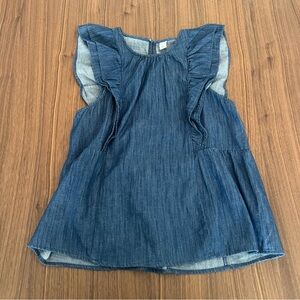 Denim tank top blouse with peplum old navy size small blue fun summer shirt